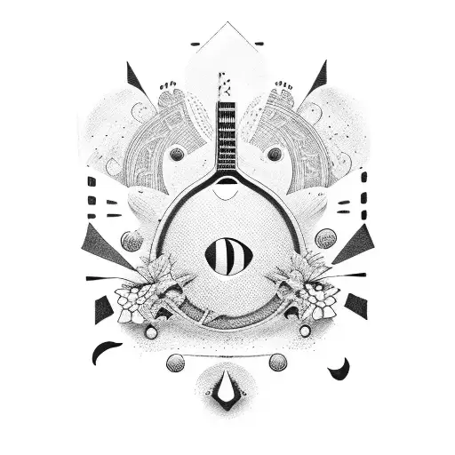 dad music guitar africa tattoo design idea