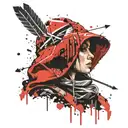 Hood hat with arrow tattoo design idea