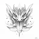 Dragón con flores espacial  tattoo design idea