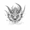 Dragón con flores espacial  tattoo design idea