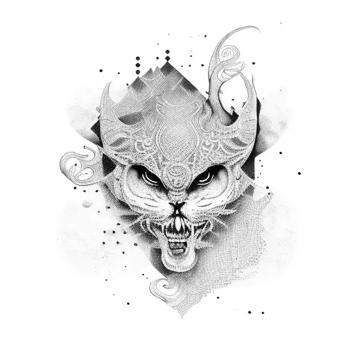 6 number tattoo design idea