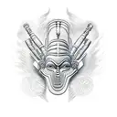 osiris strong and modern robotic tattoo design idea