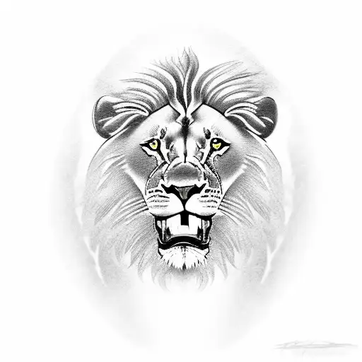 The lion with fire in his hand tattoo design idea