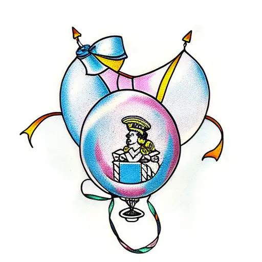birthday balloon tattoo design idea