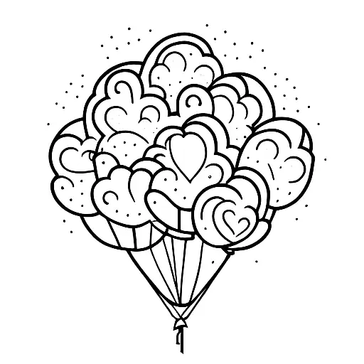 birthday balloon tattoo design idea