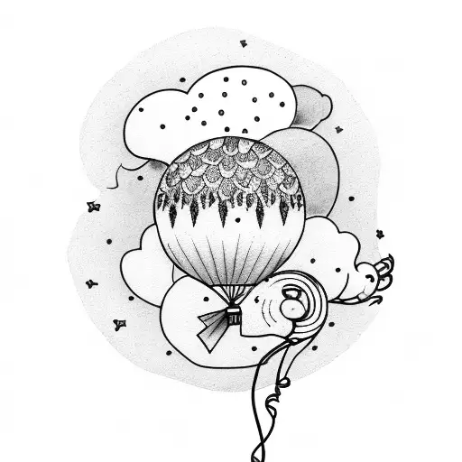 birthday balloon tattoo design idea
