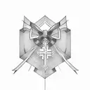 cross with ribbon tattoo design idea
