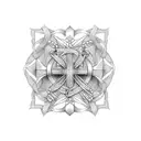 cross with ribbon tattoo design idea