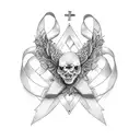 cross with ribbon tattoo design idea