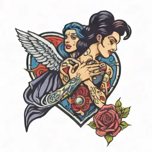 Love conquers all tattoo design idea