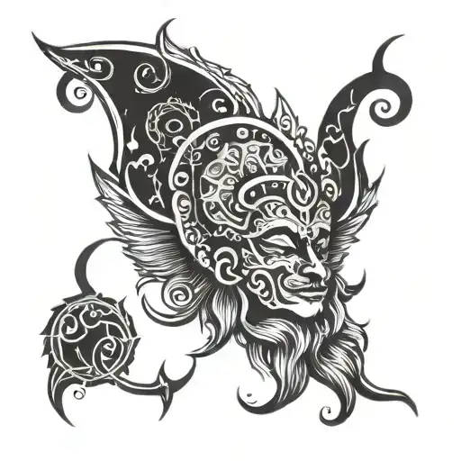 i will give you different elemrnts use these to create a tattoo kerala where i was born, music what i like the most, pho tattoo design idea