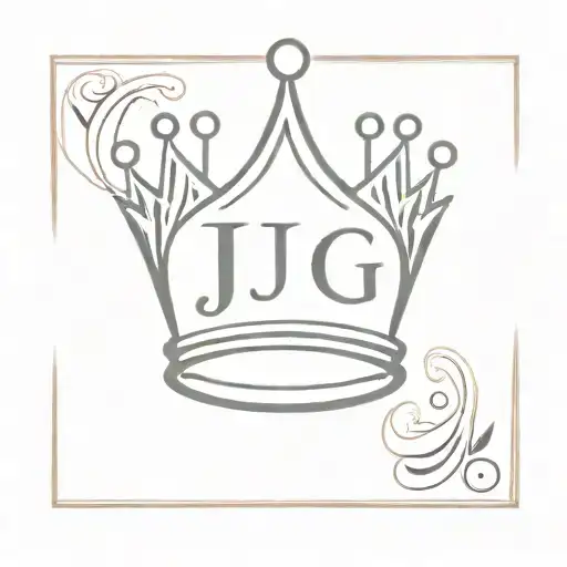 Design a crown queen with the initials J G subtly hidden in the background tattoo design idea