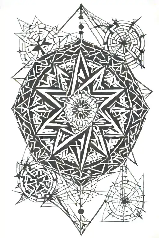 Heptagram tattoo design idea