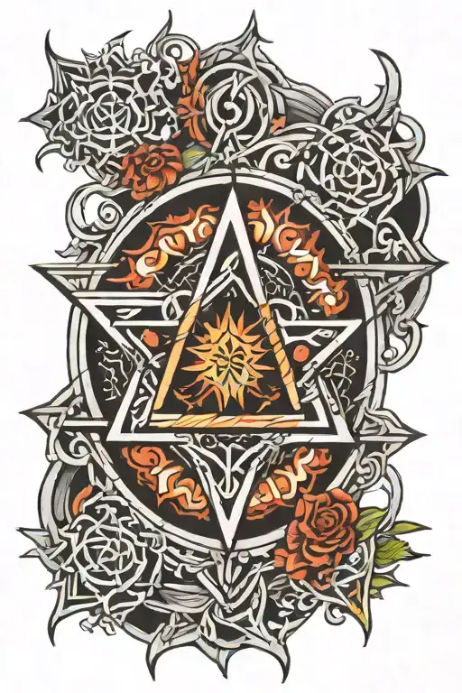 Heptagram tattoo design idea