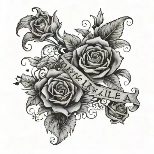 children's names "Emma" "Jack" "Miles" tattoo design idea