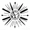 Roman numerals of 1957 with clock and a sunflowrr tattoo design idea