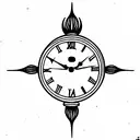 Roman numerals of 1957 with clock and a sunflowrr tattoo design idea
