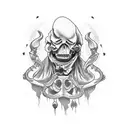reaper, jester, arm sleeve tattoo design idea