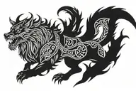 ragnarok Odin vs fenrir tattoo design idea