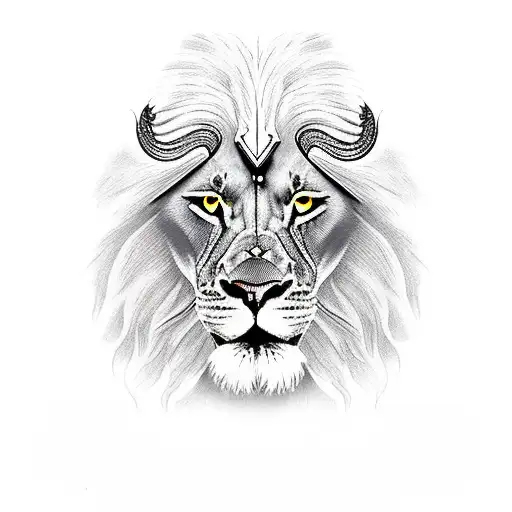 Sikh warrior and lion tattoo design idea