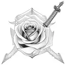 Sword with rose tattoo design idea