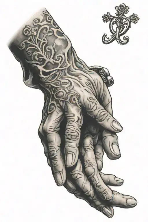 pray hands tattoo design idea
