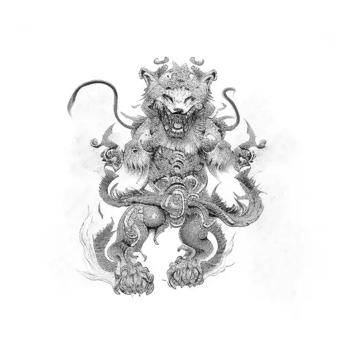Foo Dog tattoo design idea
