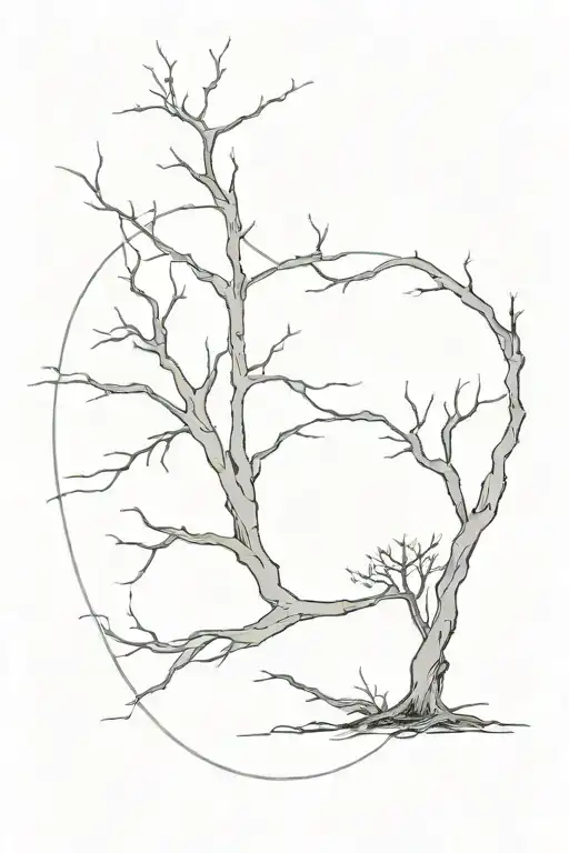 fuck of I am already dead tree with creeping tattoo design idea