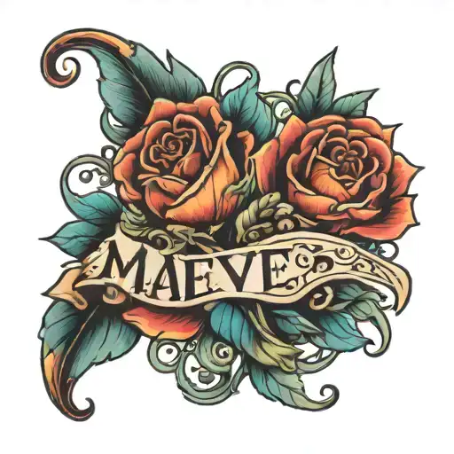  daughters names Maeve and Nora  tattoo design idea