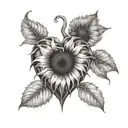 sunflower heart tattoo design idea
