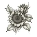 sunflower heart tattoo design idea