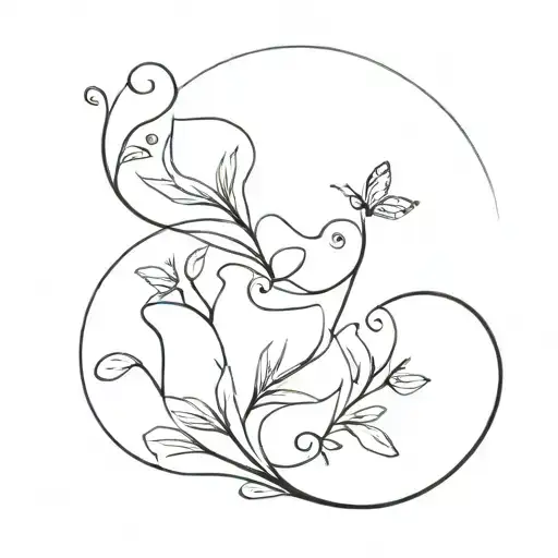 the words Makenna, Mila and Maddox line art tattoo tattoo design idea