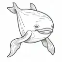 smiling beluga whale tattoo design idea