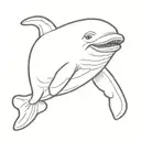 smiling beluga whale tattoo design idea