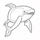 smiling beluga whale tattoo design idea