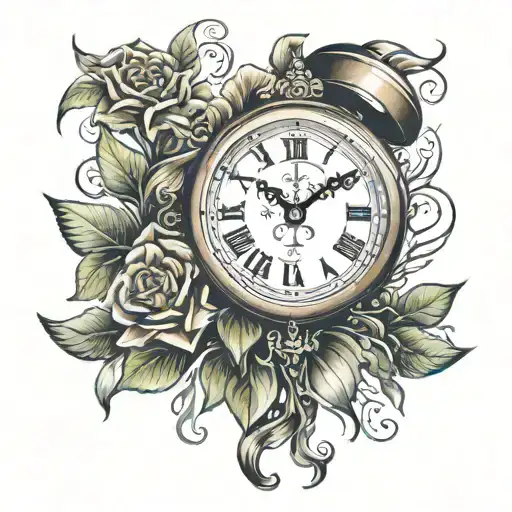 clock cards and bible scriptures  tattoo design idea
