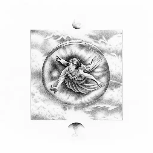 Icarus falling of the sky tattoo design idea