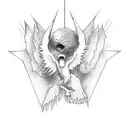 Icarus falling from the sky with wings tattoo design idea