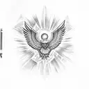 Icarus falling from the sky with wings tattoo design idea