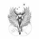 Icarus falling from the sky with wings tattoo design idea