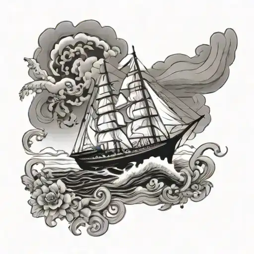 yacht named penny lover in Catalina island  tattoo design idea