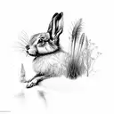 Hare's-tail Grass plant tattoo design idea