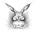 Hare's-tail Grass plant tattoo design idea