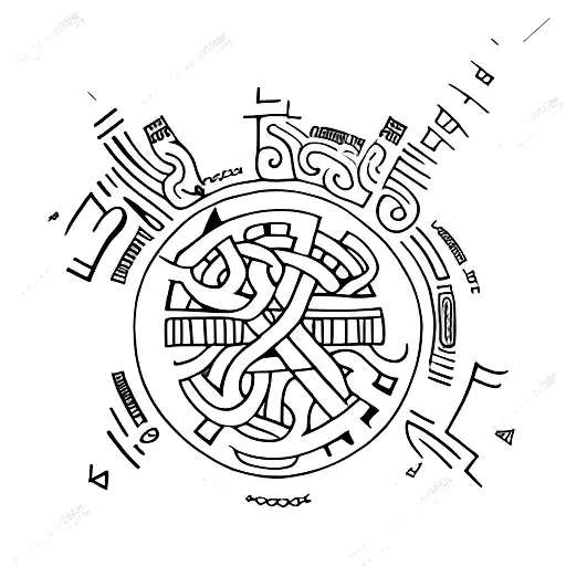 viking runes depicting date of birth of family tattoo design idea