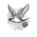 Oscar Akermo style birds tattoo design idea