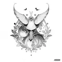 Oscar Akermo style birds tattoo design idea