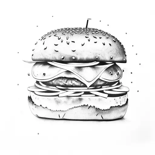 burger tattoo design idea