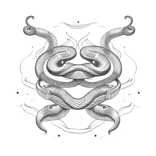 snake smoke tattoo design idea