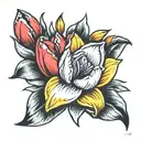 tulip flower tattoo design idea