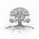 Oak tree tattoo design idea